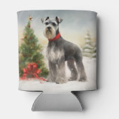 Schnauzer Dog in sneeuwkerst Blikjeskoeler (Achterkant)