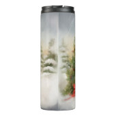 Schnauzer Dog in sneeuwkerst Thermosbeker (Achterkant)