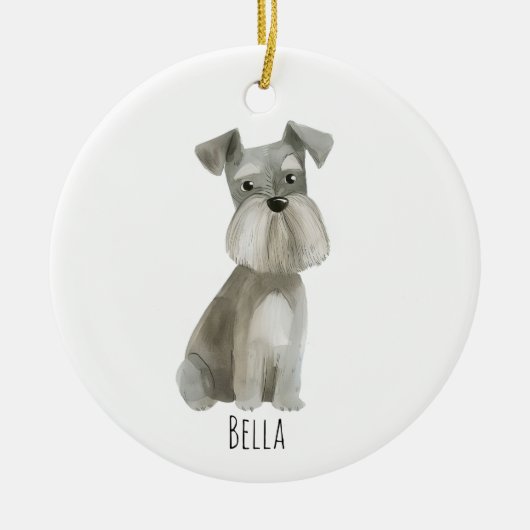 Schnauzer Dog Keramisch Ornament (Voorkant)