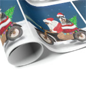 Schnauzer Dog kerstkerstkerstman Cadeaupapier (Rol Hoek)