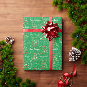 Schnauzer Dog Kerstmis - Holiday Green Cadeaupapier