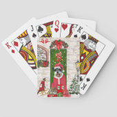 Schnauzer Dog Kerstmis Pokerkaarten (Achterkant)