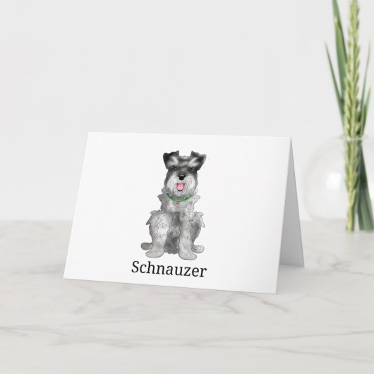 Schnauzer Dog l Feestdagen Kaart (Voorkant)
