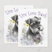 Schnauzer Dog Mom Floral Notitiekaartje (Voorkant / Achterkant)