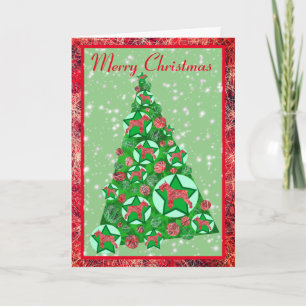 Schnauzer Dog Silhouette kerstboomdecoratie Kaart