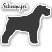 Schnauzer Dog Silhouette Vinyl Sticker (Voorkant)