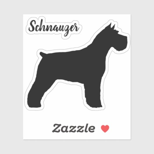 Schnauzer Dog Silhouette Vinyl Sticker (Vel)