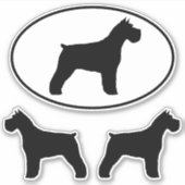 Schnauzer Dog Silhouettes Vinyl Sticker Set (Voorkant)