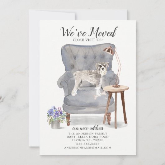 Schnauzer Dog We hebben een bewegende aankondiging (Voorkant)