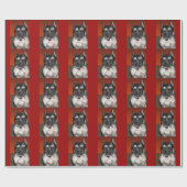 Schnauzer Dog Wrapping Paper Cadeaupapier (Vlak)