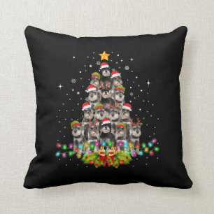 Schnauzer Dogs Tree-kerstfeestjes Kussen