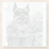Schnauzer Drawing Glazen Onderzetter (Achterkant)