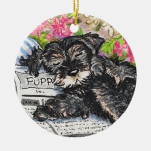 Schnauzer Dreams Print Keramisch Ornament