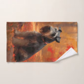 Schnauzer en automne Leaves Fall Inspire (Serviette à main)