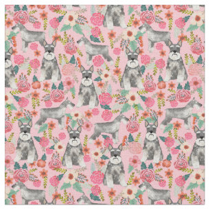 schnauzer florals roze gekraakte oren stof