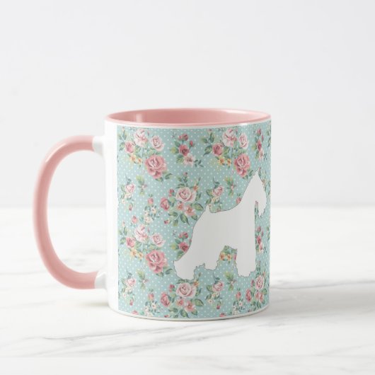 Schnauzer Flower Coffee Mok (Links)
