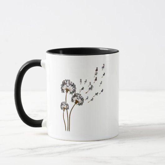 Schnauzer Flower Fly Dandelion Schnauzer Funny Dog Mok (Links)
