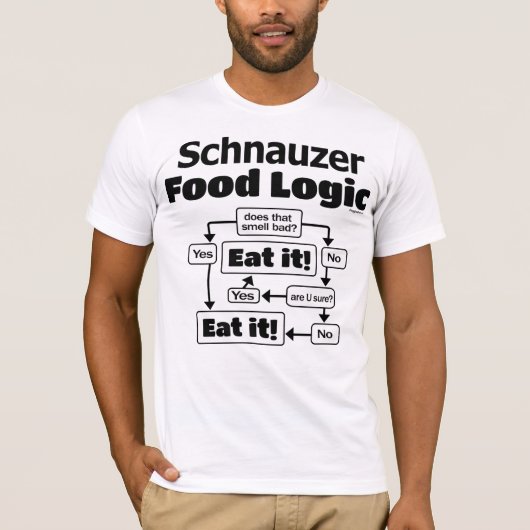 Schnauzer Food Logic T-shirt (Voorkant)