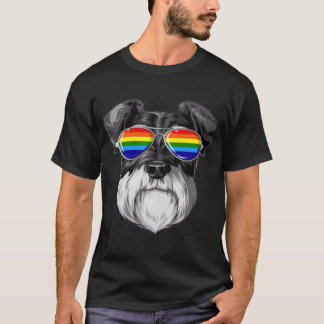 Schnauzer Gay Pride Vlag LGBT Regenboog Zonnewerin T-shirt