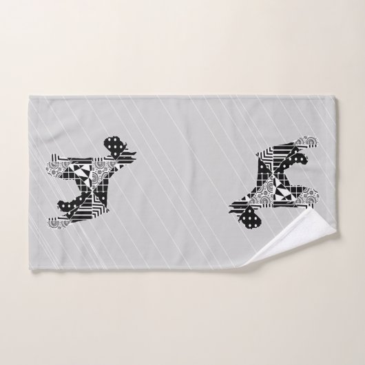 Schnauzer géométrique moderne (Serviette à main)