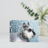 Schnauzer, geverfd briefkaart (Staand voorkant)