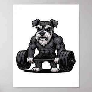 Schnauzer Gewichtheffen Bodybuilder Workout Gym Do Poster