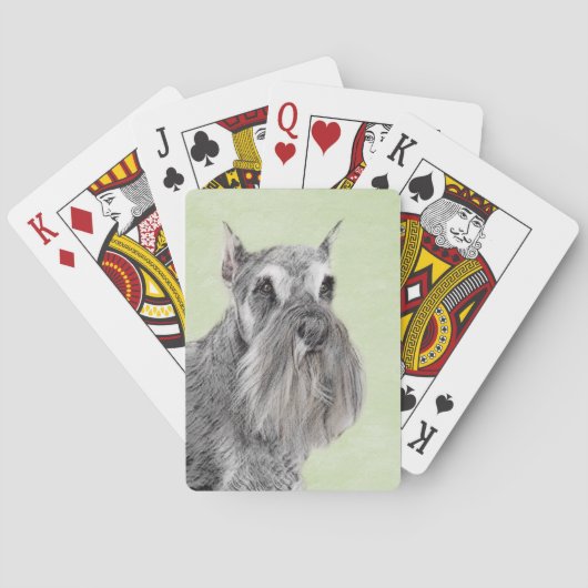 Schnauzer (Giant, Standard) Schnauzer - Dog Art Pokerkaarten (Achterkant)