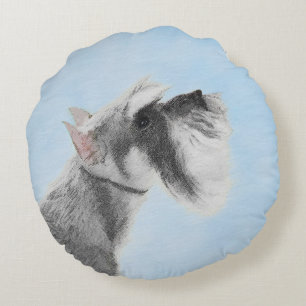 Schnauzer (Giant, Standard) Schnauzer - Dog Art Rond Kussen