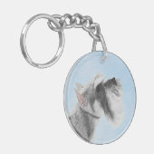 Schnauzer (Giant, Standard) Schnauzer - Dog Art Sleutelhanger (Voorkant Links)