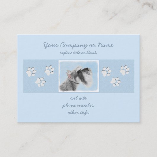 Schnauzer (Giant, Standard) Schnauzer - Dog Art Visitekaartje (Voorkant)