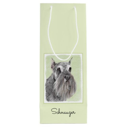 Schnauzer (Giant, Standard) Schnauzer - Dog Art Wijn Cadeautas (Achterkant)