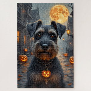 Schnauzer gotische Halloween-portretkunst Legpuzzel