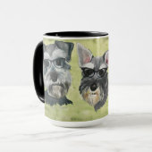 Schnauzer Groovy Glasses Coffee Mok (Voorkant links)