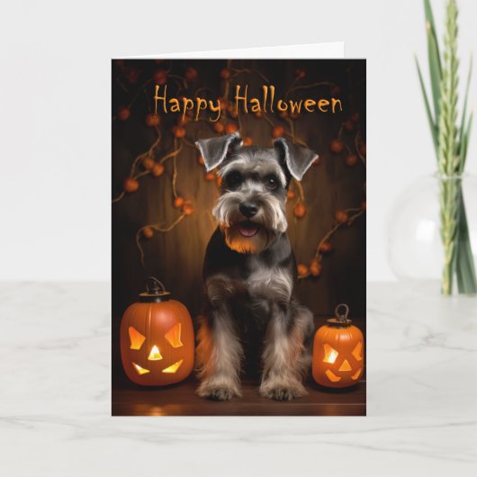 Schnauzer Halloween Kaart (Voorkant)