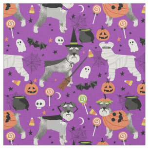 schnauzer halloween paars stof