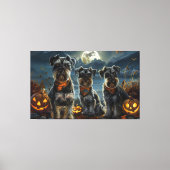 Schnauzer Halloween Spooky Canvas Afdruk (Voorkant)