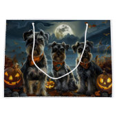 Schnauzer Halloween Spooky Groot Cadeauzakje (Voorkant)