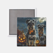 Schnauzer Halloween Spooky Magneet (Voorkant / Achterkant)