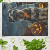 Schnauzer Halloween Spooky Theedoek (Gevouwen)
