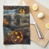 Schnauzer Halloween Spooky Theedoek (Quarter Fold)