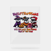 Schnauzer Halloween Thanksgiving Christmas Classic Acryl Bord (Voorkant)