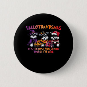 Schnauzer Halloween Thanksgiving Christmas Classic Ronde Button 5,7 Cm