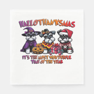 Schnauzer Halloween Thanksgiving Christmas Classic Servet