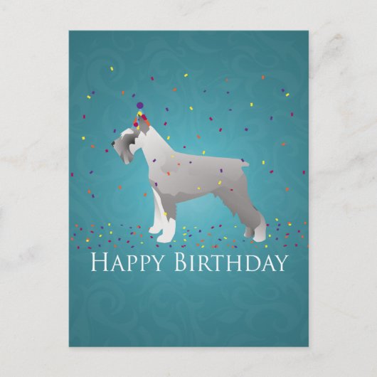Schnauzer Happy Birthday Design Briefkaart (Voorkant)