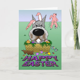 Schnauzer Happy Easter Feestdagen Kaart