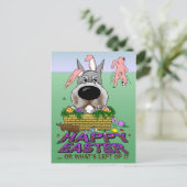 Schnauzer Happy Easter Feestdagenkaart (Staand voorkant)