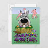 Schnauzer Happy Easter Feestdagenkaart (Voorkant / Achterkant)