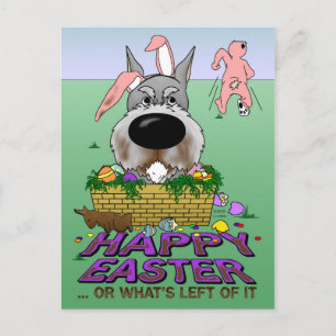 Schnauzer Happy Easter Feestdagenkaart