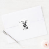 Schnauzer Happy Face Ronde Sticker (Envelop)