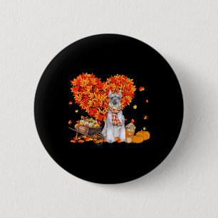 Schnauzer herfst boom herfst herfst bladeren pompo ronde button 5,7 cm